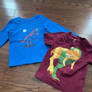 Cat & Jack Blue and Maroon Dinosaur Long Sleeve Tees